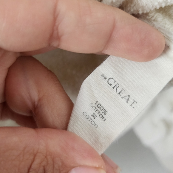 The Great. The College Sweatshirt Sailboat Palm Graphic Crewneck Washed White S - Picture 12 of 12